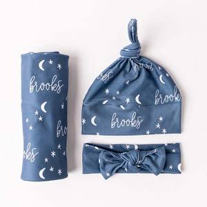 Écharpe imprimée en coton <span class=keywords><strong>pour</strong></span> emmailloter, ensemble <span class=keywords><strong>de</strong></span> trois pièces en tissu <span class=keywords><strong>pour</strong></span> bébé printemps et été - Product Image 1