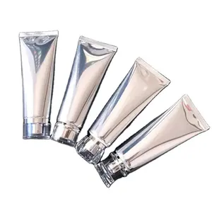 80ml/g Silver Cosmetic Aluminum Tube Face Cleanser Bottle Soft Tube Cosmetic Packaging Cream Body Hand Cream Squeeze Bottle