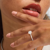 Bague de fiançailles solitaire en diamant de laboratoire de 3 carats, taille ronde, quatre griffes, pavé, en or massif 14K/18K, certifiée IGI, CVD/HPHT, personnalisable