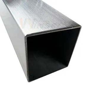 工厂供应商AISI 316 316l焊接Inox管50毫米x 50毫米尺寸缎面镜抛光方形不锈钢栏杆管