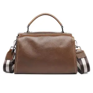 Custom Women's Genuine Leather Casual Tote Bag Retro Female Crossbody Shoulder Bags for Ladies large Capacity Zipper Handbags