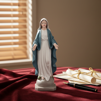 Statue de la Vierge Marie en résine peinte à la main, 8,54 pouces, magnifique, catholique, icône religieuse, objet de collection pour la maison