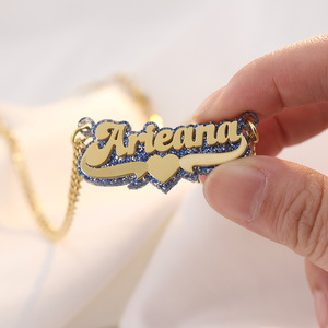 <span class=keywords><strong>Targhetta</strong></span> 3D <span class=keywords><strong>collana</strong></span> di due colori per le donne personalizzato doppio strato collane <span class=keywords><strong>con</strong></span> cuore <span class=keywords><strong>collana</strong></span> gioielli - Product Image 2