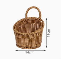 Panier de rangement mural vintage en plastique pour gingembre et ail, style rétro, portable, petit, pour ustensiles de cuisine