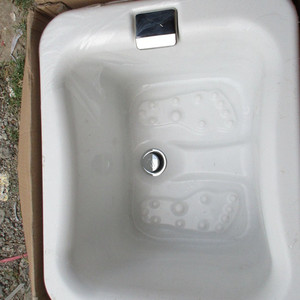 Senxiao Trắng Acrylic chân vuông Spa móng chân bồn tắm bồn rửa lưu vực với nước nóng lạnh tap Pedicure Spa chân Massager - Product Image 2