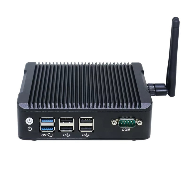 J1900 NUC Mini Pc Barebone System Fanless Desktop Pc Computer with Dual RS232 Dual Lan