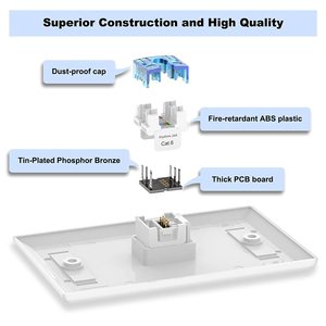 Connecteur Keystone RJ-45 Cat6 à 180 degrés, corps court 28 mm, module de connexion - Product Image 5