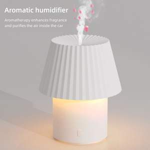 Diffuseur d'arômes en forme de champignon à effet bois, 160 ml, humidificateur à lumière LED alimenté par USB pour chambre et bureau - Product Image 2
