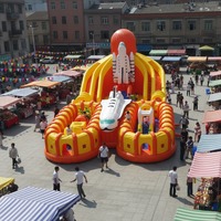 QIQU Casa de Brinco Inflable de Alta Resistencia, 26 pies de Altura, Base Espacial Multizona, Capacidad para 50 Personas, Ecológica, para Uso Interior/Exterior