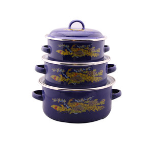 Ensemble de casseroles <span class=keywords><strong>en</strong></span> émail de bonne qualité personnalisé, ustensiles de cuisine - Product Image 4