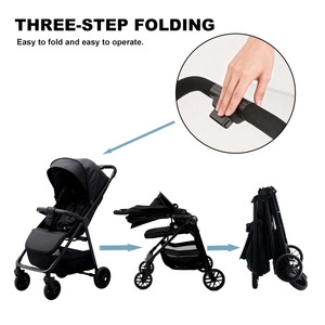 Chất lượng cao sang trọng xe đẩy em bé toa xe dễ dàng gấp xe đẩy mới sinh ra du lịch xe đẩy nhẹ máy bay - Product Image 4