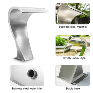 ม่านน้ำสำหรับสวนในสระว่ายน้ำน้ำพุสแตนเลส304น้ำตกไหลลื่นกลางแจ้ง - Product Image 4