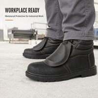 Bottes de sécurité en cuir avec protection métatarsienne, embout composite et semelle intermédiaire anti-perforation en Kevlar, pour soudeurs, vente en gros OEM