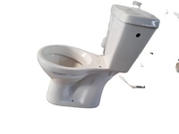 GREPL WC moderne deux pièces à double chasse, siphon en S, en céramique blanche, avec couvercle de siège en PP, fonction de lavage des fesses, à poser au sol, pour hôtels