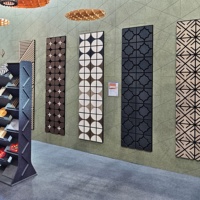 Panel Acústico 3D de Chapa de Madera, MDF, PET, Fibra de Poliéster, Rejilla Insonorizante, Decoración de Pared Escultural con Forma Personalizada OEM para Hotel u Oficina