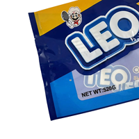 Bolsa de embalaje de galletas de plástico impresa personalizada, bolsa de embalaje de Mylar con sellado trasero térmico con ventana transparente para comida de galletas