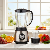Blender Portabel Komersial Pembuat Jus Buah Mixer Dapur Peralatan Rumah Tangga Baja Tahan Karat Kapasitas 1.6L Multifungsi Elektrik