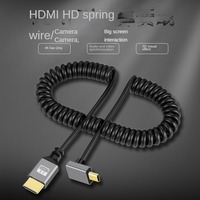 Cable Micro HDMI a HDMI de 0,5 m a 2,4 m, diseño de cable de resorte, cable 4K 3D macho a macho para cámara portátil Macbook a proyector HDTV