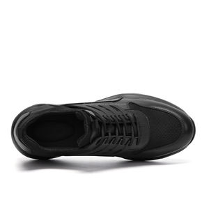 Chaussures <span class=keywords><strong>Homme</strong></span> Grossiste Rehaussantes 7 CM, Chaussures Élévatrices en Cuir de Vachette, Baskets de Course Décontractées à Lacets - Product Image 4