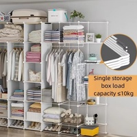 Armoire portable en plastique multi-combinaisons |   Robuste et facile à assembler |   Organisateur de vêtements DIY pour placards de maisons et appartements locatifs