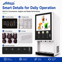 Commerciële instant drankenautomaat 58TL-6-C, 3 poederreservoirs, 6 smaken, compressor koeling, 10 kopjes/min drankenautomaat