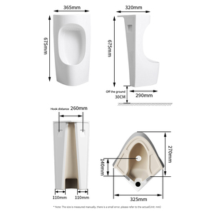 Nhà Máy Giá Gốm Tường Treo Nhà Vệ Sinh Bồn Tiểu Phòng Tắm Nước Savin Bồn Tiểu Bát Cảm Biến Gốm Treo Tường Bồn Tiểu Với Lưu Vực - Product Image 5