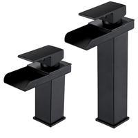 Robinet de lavabo HLK de style moderne en acier inoxydable avec valve en céramique, type cascade, à poser sur le comptoir, finition chromée, vente en gros