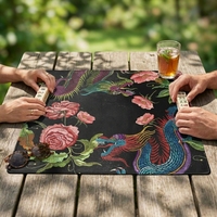 Tapis de jeu de mahjong en caoutchouc imperméable de grande taille, épaisseur 3 mm, carré, impression personnalisée, antidérapant, protection de table, directement de l'usine