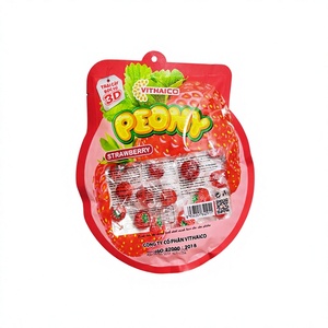 OEM ODM ฮาลาล ลูกอมเยลลี่สตรอว์เบอร์รี่แบบลอกเปลือกได้ 150 กรัม เนื้อนุ่มหนึบ อร่อยจนหยุดไม่ได้ รสสตรอว์เบอร์รี่เข้มข้น รับผลิตแบรนด์ส่วนตัว - Product Image 2