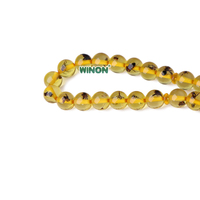 Perles de prière islamiques Winon de haute qualité en ambre jaune avec vrais fourmis à l'intérieur, 10 mm, 45 perles rondes, faites à la main, Tasbih, chapelet