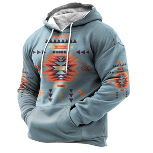 Sudadera con capucha de alta calidad para hombre 2025, suéter de ganchillo azteca Navajo Vintage grueso de felpa para otoño e invierno, llegadas al por mayor - Product Image 6