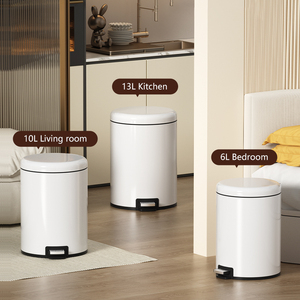 Cao cấp thép không gỉ Thùng rác <span class=keywords><strong>bin</strong></span> với bàn đạp chân mới cao giá trị vệ sinh xô cho phòng tắm nhà bếp phòng khách - Product Image 2