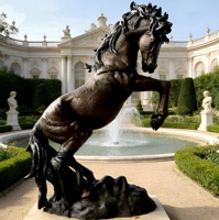 Sculpture de cheval en bronze antique décorative de jardin extérieur 3D artisanale personnalisée