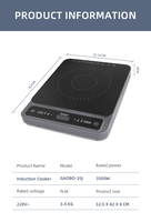 Cuisinière à Induction en céramique intelligente Portable 3500W poêle à chauffage électrique solaire pour marmite de cuisine extérieure avec panneau solaire