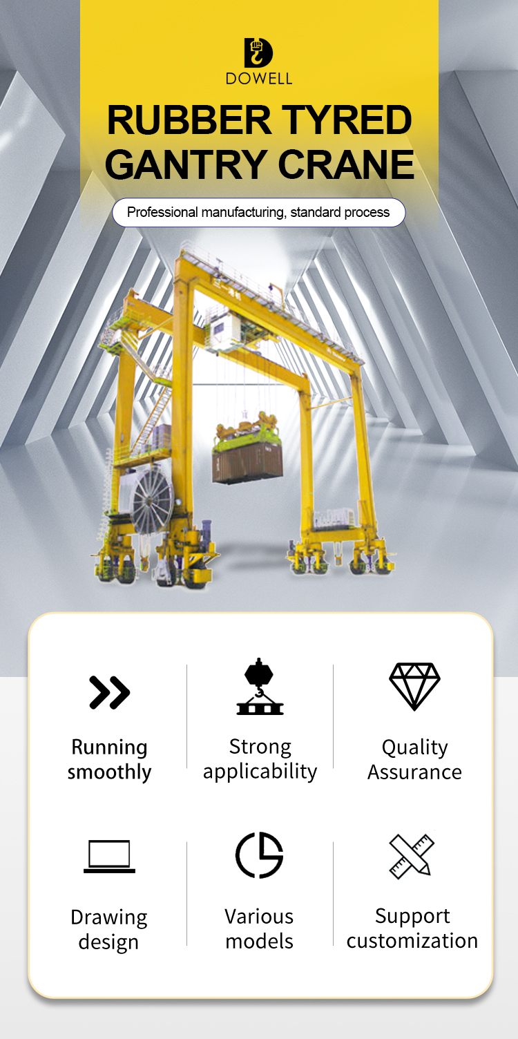 Rubber Tyred Container Gantry Crane A6 Used In Port 30m