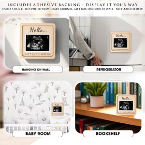 Cadre photo en bois pour échographie « Garder un <span class=keywords><strong>petit</strong></span> <span class=keywords><strong>secret</strong></span> », support photo gravé pour annonce de grossesse avec accent cœur - Product Image 3
