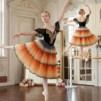 Robe romantique Don Quichotte pour filles R1047, tutu de ballet, jupe en tulle multicouche ombrée, costume de scène classique pour compétition de ballet