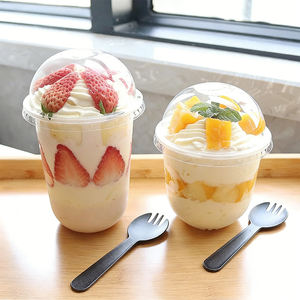 <span class=keywords><strong>Gobelet</strong></span> en <span class=keywords><strong>plastique</strong></span> en forme de U de 12 oz avec couvercle dôme et compartiment à collation, personnalisable avec logo, écologique et recyclable, pour crème glacée, pudding, yaourt et bingsu. - Product Image 5