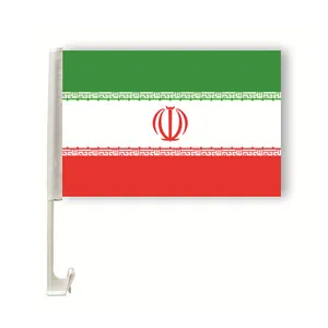 Sunshine custom Iran Car Flag Window Clip Flag 12X18 IN For Patriotic Sports Events Parades with green white red color