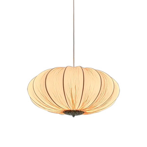 Lámpara colgante de estilo francés, linterna de tela LED E27 redonda de 50cm de diámetro para sala de estar, dormitorio, accesorio de iluminación Retro Vintage - Product Image 5