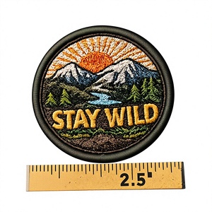 Stay Wild Embroidered <b>Patch</b> 10 Color Pack, Ideal for Hats, <b>Jackets</b>, Bags, DIY Crafts – 100 Pieces Total - Product Image 1