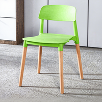 Chaise en plastique et bois de style nordique moderne et minimaliste, pour usage domestique, chaise de salle à manger, chaise de conférence exécutive, avec dossier, pour adulte, origine Chine