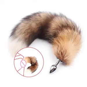 Erotic <strong>Anal</strong> Sex Toys for Women Real Fur Butt <strong>Plug</strong> Metal <strong>Dog</strong> <strong>Tail</strong> <strong>Anal</strong> <strong>Plug</strong> Fox <strong>Tail</strong> - Product Image 1