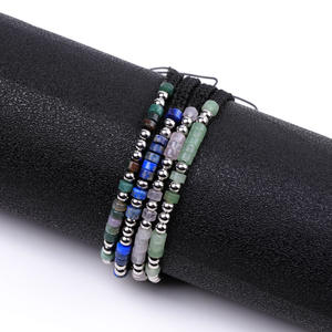 Nueva Pulsera de Piedras Preciosas Naturales de 4mm con Código Morse de Amor, Heishi, Ojo de Tigre, Turquesa, Tejida, Ajustable, Clásica, para Regalo - Product Image 2