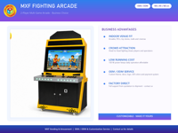 Bornes d'arcade de combat multi-jeux 2 joueurs avec écran LCD 100x90x160 cm pour salle de jeux FEC