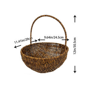 신제품 꽃 소녀 바구니 수납용 위커 바구니 주방/거실용 원형 바구니 - Product Image 1