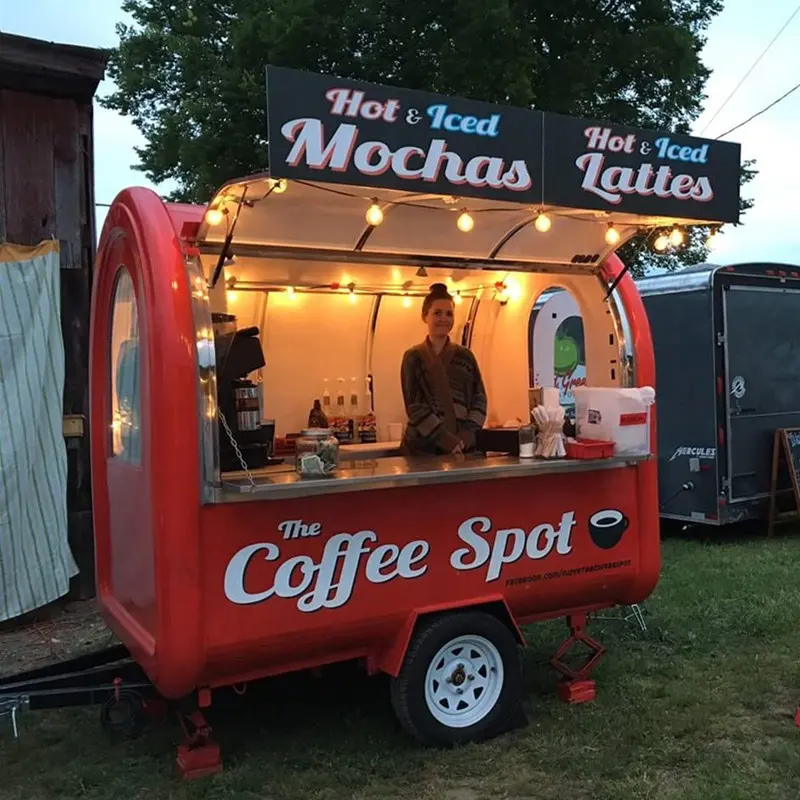 Food Truck für Fast-Food-Hot-Dog-Wagen Kommerzieller mobiler Anhänger für Espresso-Kaffee maschine Food-Truck Sushi-Hot-Dog-Pizza