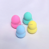 Éponge de maquillage double usage en forme de mini-œuf, mignonne, en forme de goutte d'eau, sans latex, en forme de gourde, biseautée, spéciale, petite éponge