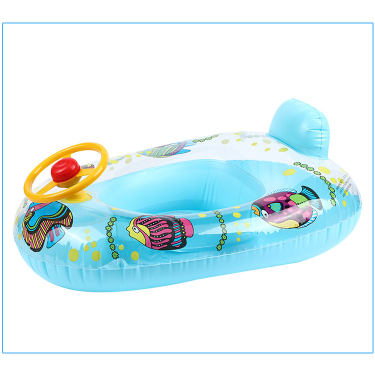 Bateau en corne transparent en forme de poisson, bleu (moins de 20 kg)