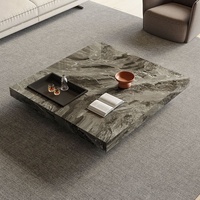 Italienische quadratische Form kreativer Couch tisch Luxus moderner Marmor Schiefer quadratischer Eck tisch Beistell tisch für Wohnzimmer